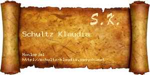 Schultz Klaudia névjegykártya