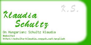 klaudia schultz business card